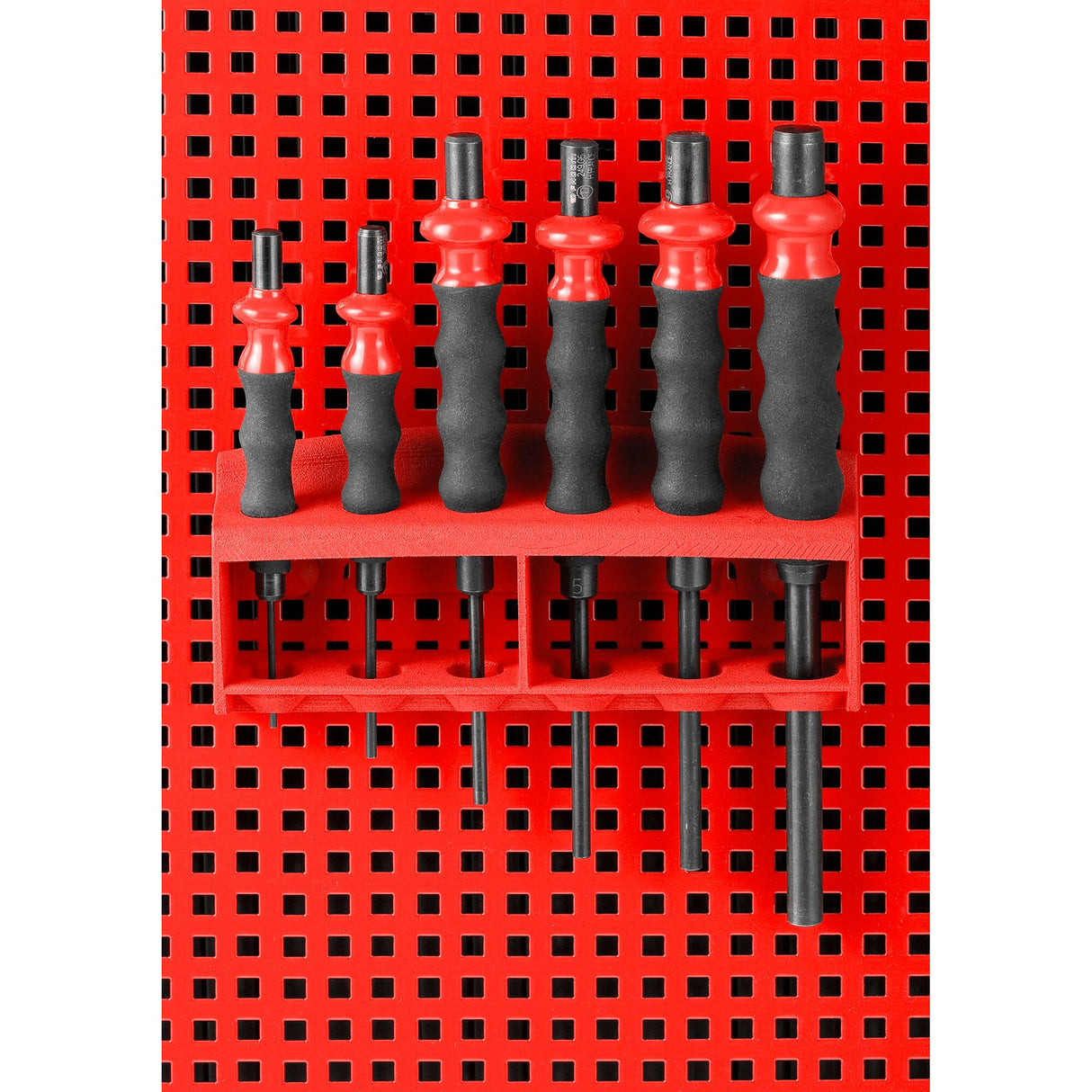 Versatile Polypropylene Rack for 6 Drift Punches