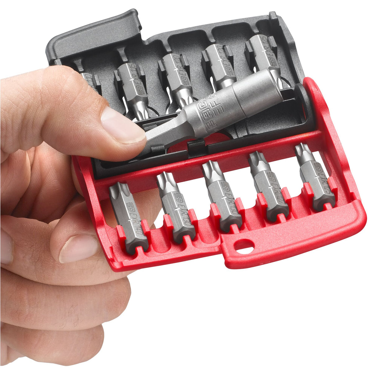 Combined Set of 10 Bits 1/4 in., 25mm and Bit Holder, Slotted Head, Phillips® and Pozidriv® Bits