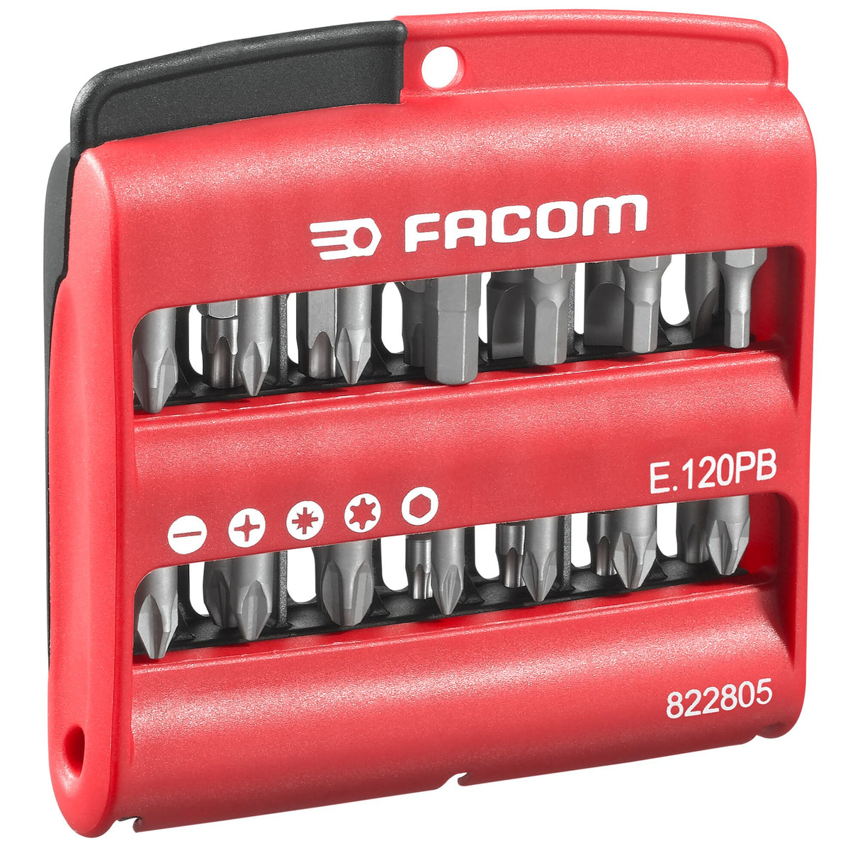 Combined set of 28 Bits 1/4 in. (25mm) and Bit Holder, Slotted Head, Phillips®, Pozidriv®, 6-point, TORX® Bits