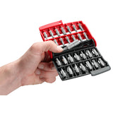 Combined set of 28 Bits 1/4 in. (25mm) and Bit Holder, Slotted Head, Phillips®, Pozidriv®, 6-point, TORX® Bits