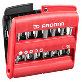 Combined set of 28 bits 1/4" 25 mm and bit holder, Slotted head, Phillips®, Pozidriv®, 6 point, TORX® bits