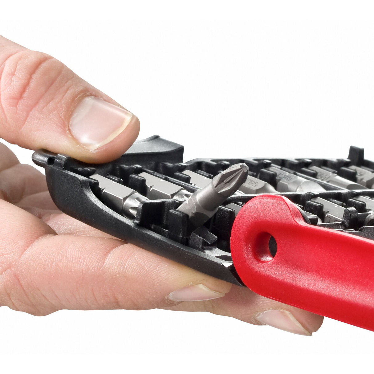 Combined set of 28 bits 1/4" 25 mm and bit holder, Slotted head, Phillips®, Pozidriv®, 6 point, TORX® bits
