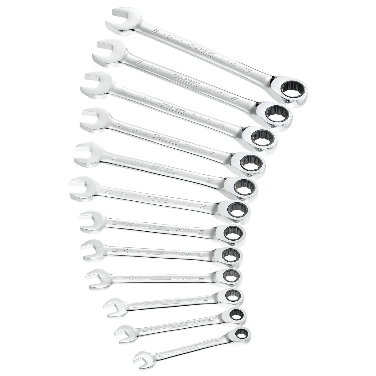 EXPERT by FACOM® 8-19 mm Flat Ratchet Wrench Set on Rack (12 pc.)