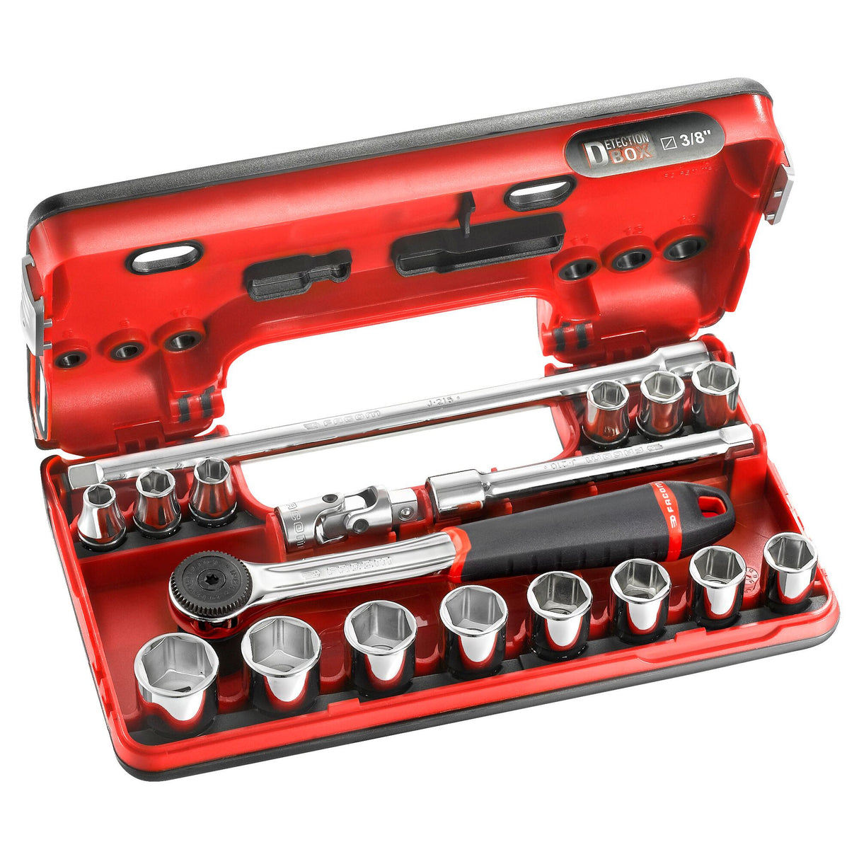 3/8 in. DBOX Performance Round Head Ratchet & Socket Set (18 pc.)