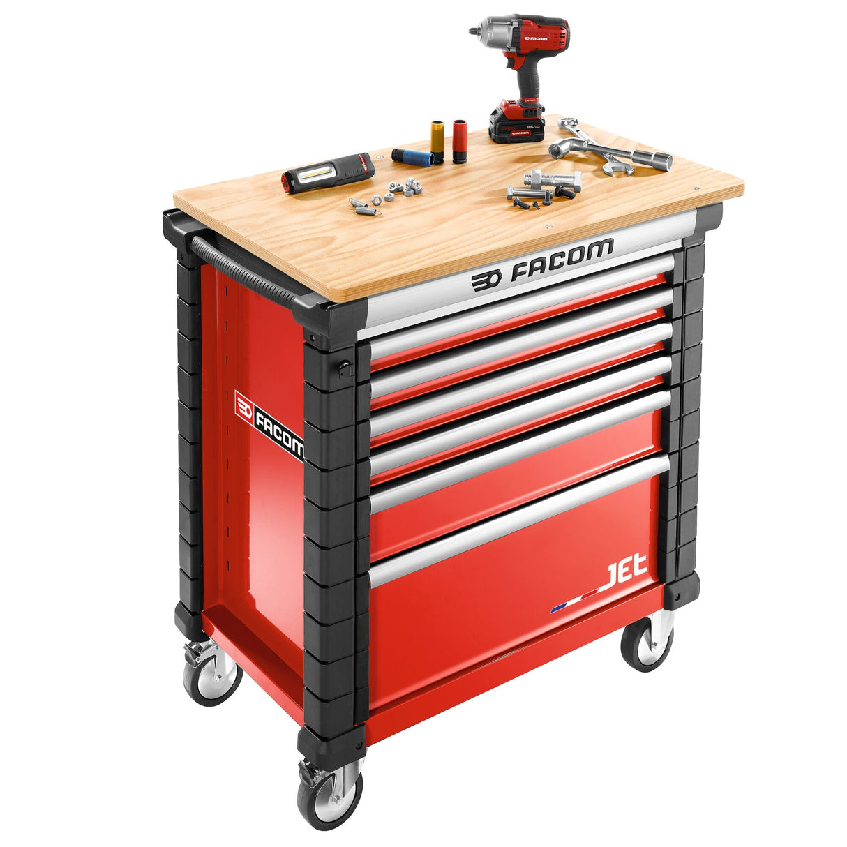 Roller Cabinet, 6 Drawers, L 759 x H 421 mm, 4 Modules Per Drawer, 0,37 m® Top