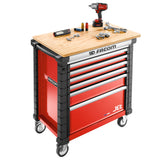 Roller Cabinet, 6 Drawers, L 759 x H 421 mm, 4 Modules Per Drawer, 0,37 m® Top