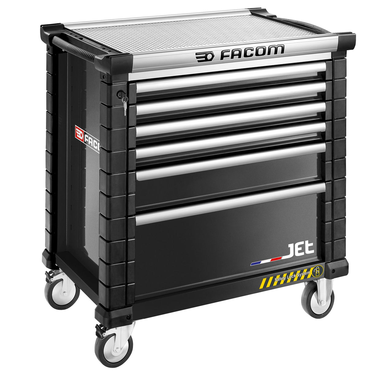 Roller Cabinet, 6 Drawers, L 759 x H 421 mm, 4 Modules per Drawer, Black, Safety Range