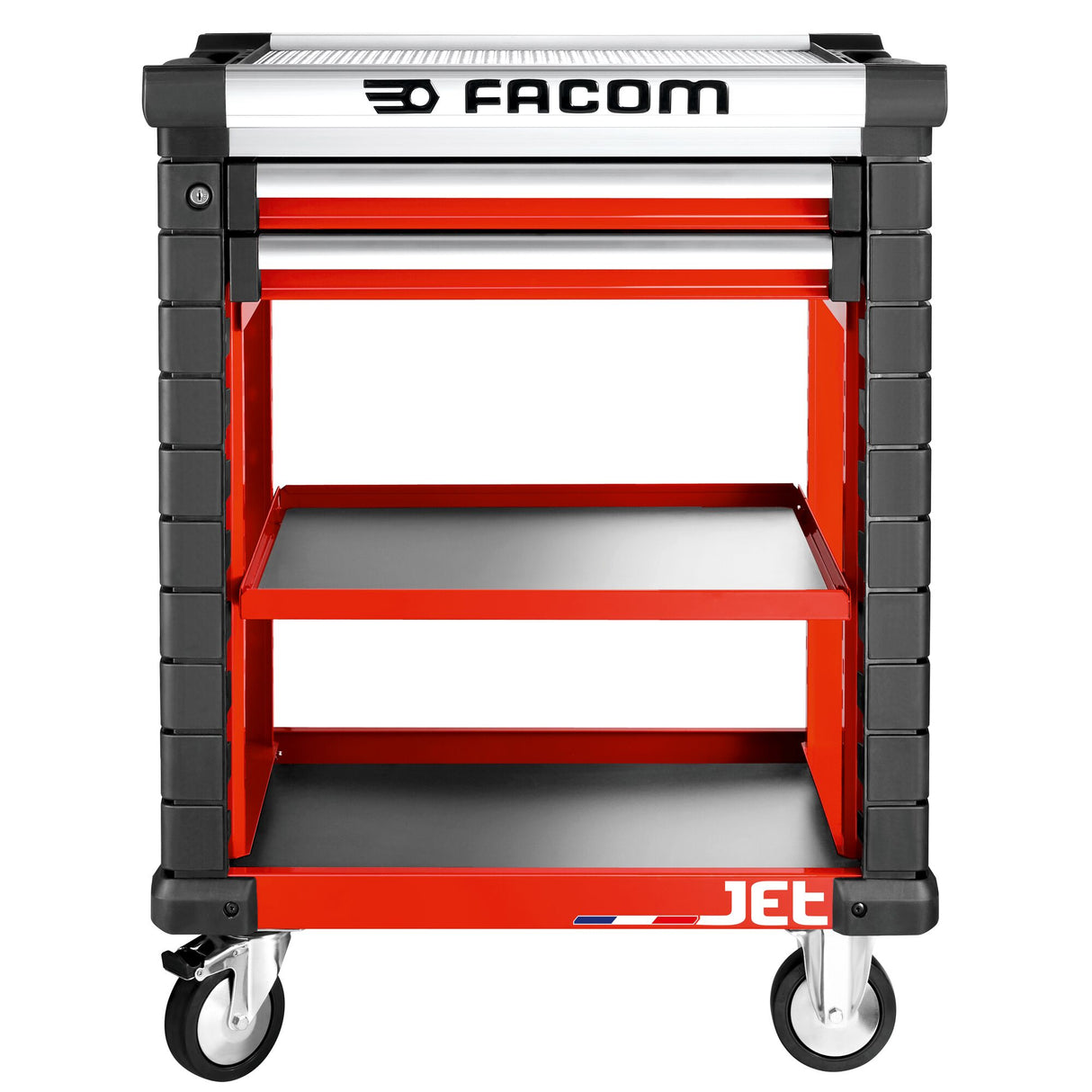 Utility Cart 3 Levels, 2 Drawers, L 759 x H 421 mm, Top 0,37 m², 3 Modules per Drawer