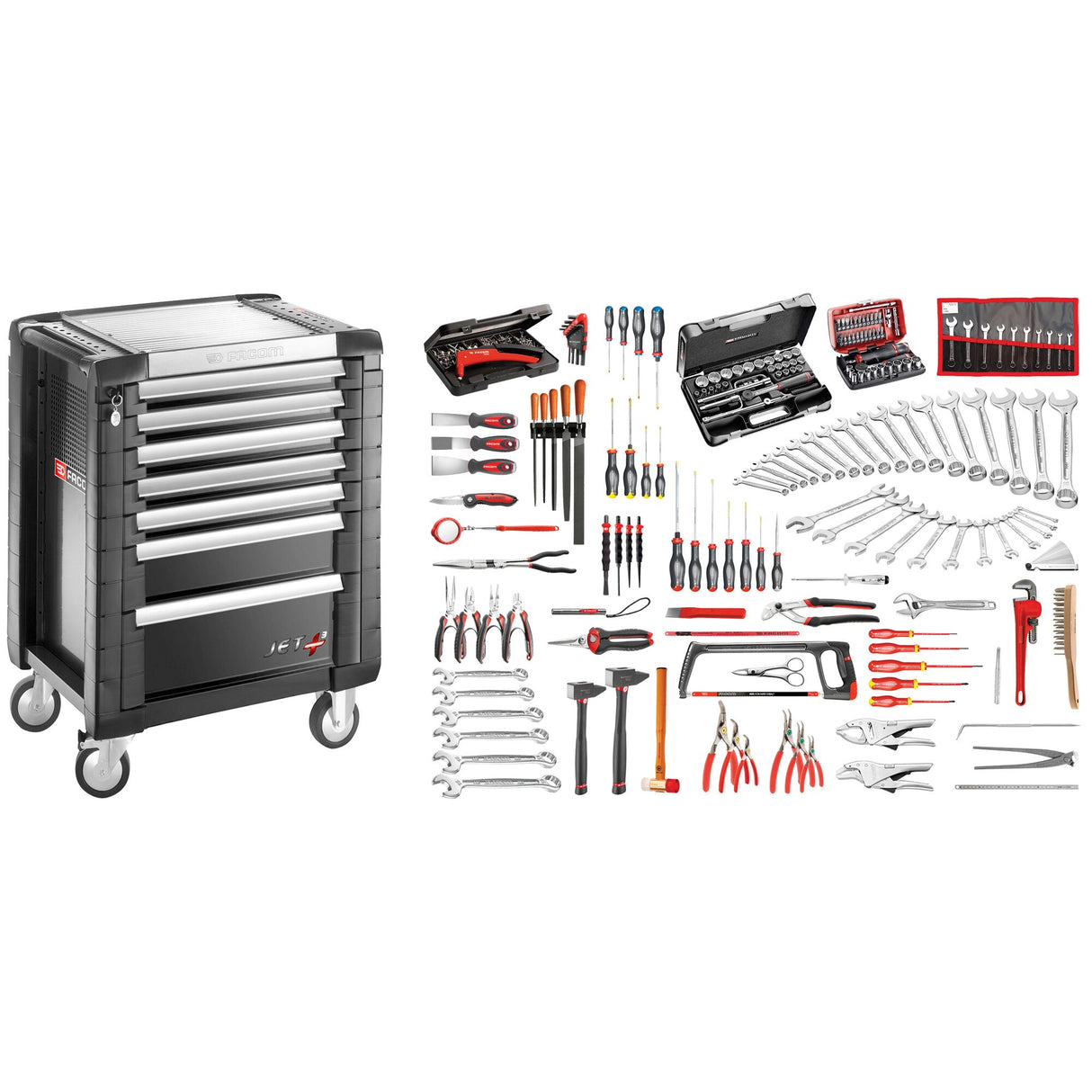 JET 7-Drawer Roller Cabinet With Metric Mechanic Tool Set (203 pc.)