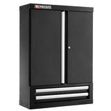 Single Top Unit, 2 Solid Doors, 2 Drawers, Black