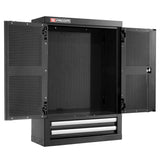 Single Top Unit, 2 Solid Doors, 2 Drawers, Black