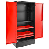 Cabinet 2 Solid Doors, 3 Shelves, L 1000 x D 506 x H 2060 mm, Red
