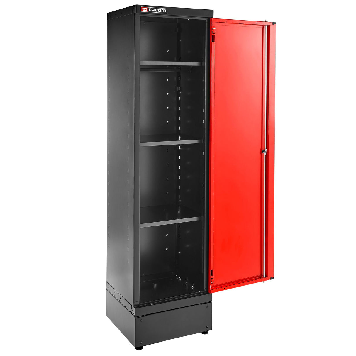 Cabinet 1 Solid Door, 3 Shelves, L 533 x D 506 x H 2060 mm, Red