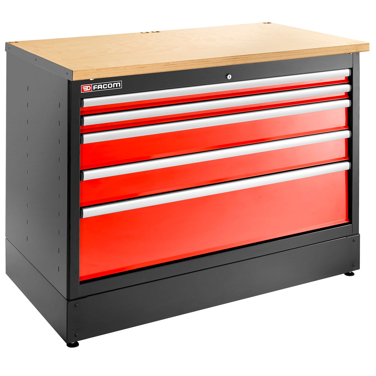 Double Base Unit, 5 Drawers, 1269 x 421 mm, Red