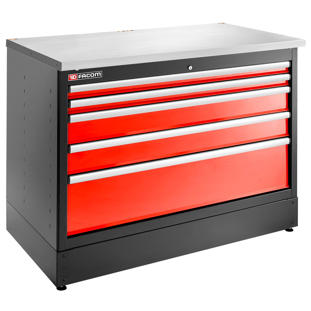 Double Base Unit, 5 Drawers, 1269 x 421 mm, Red
