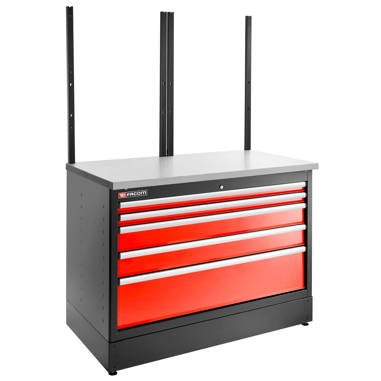 Double Base Unit, 5 Drawers, 1269 x 421 mm, Red