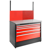 Double Base Unit, 5 Drawers, 1269 x 421 mm, Red