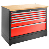 Double Base Unit, 6 Drawers, 1269 x 421 mm, Red