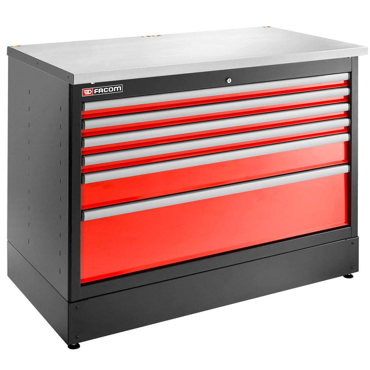 Double Base Unit, 6 Drawers, 1269 x 421 mm, Red