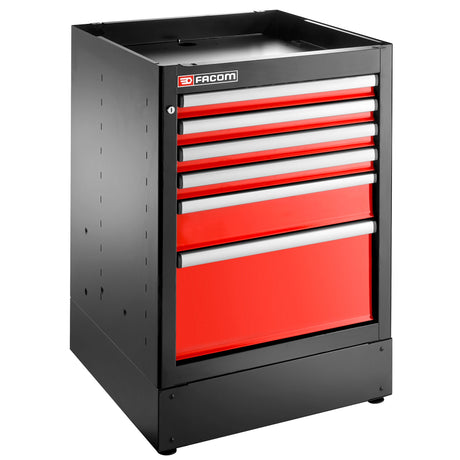 Single Base Unit, 6 Drawers, 569 x 421 mm, Red