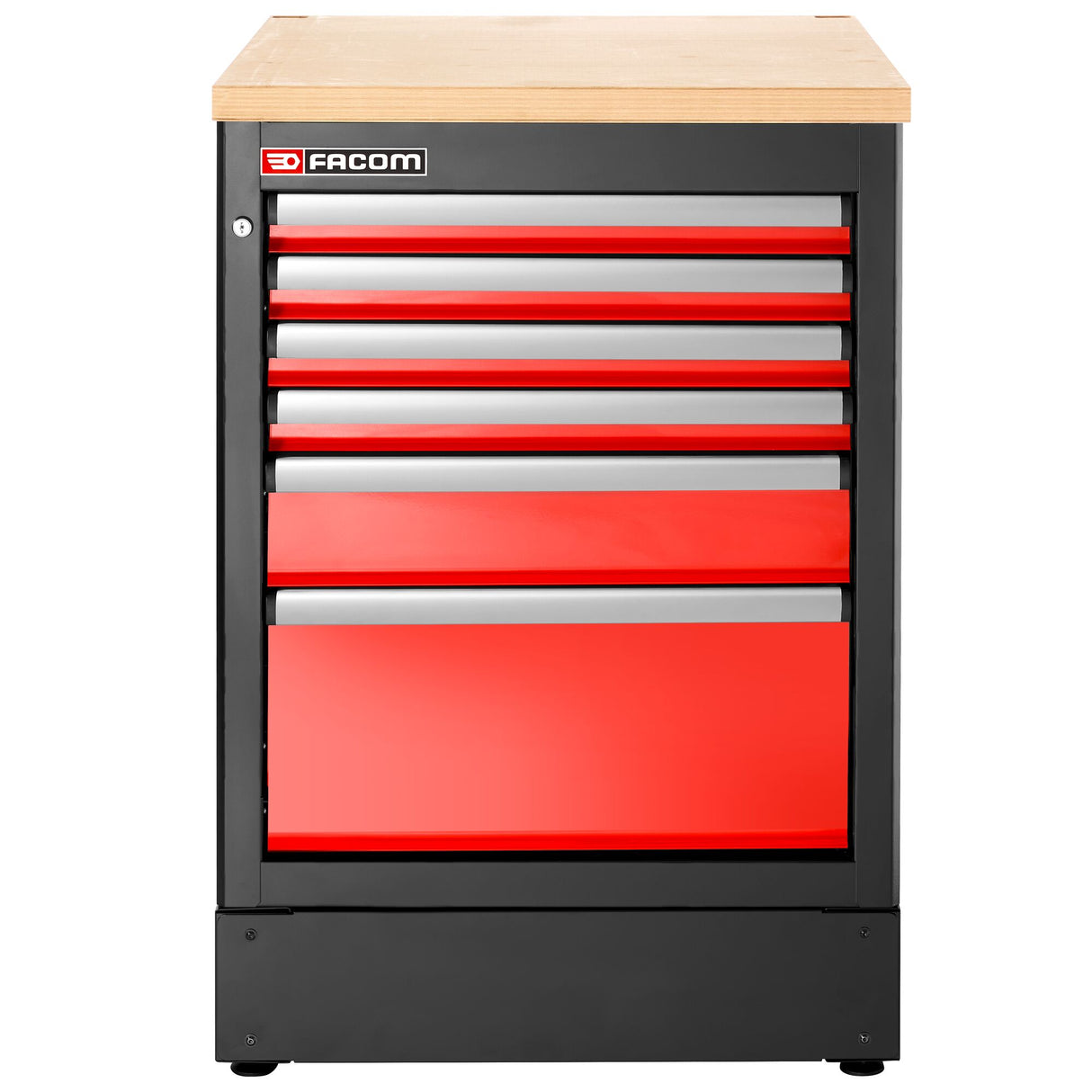 Single Base Unit, 6 Drawers, 569 x 421 mm, Red
