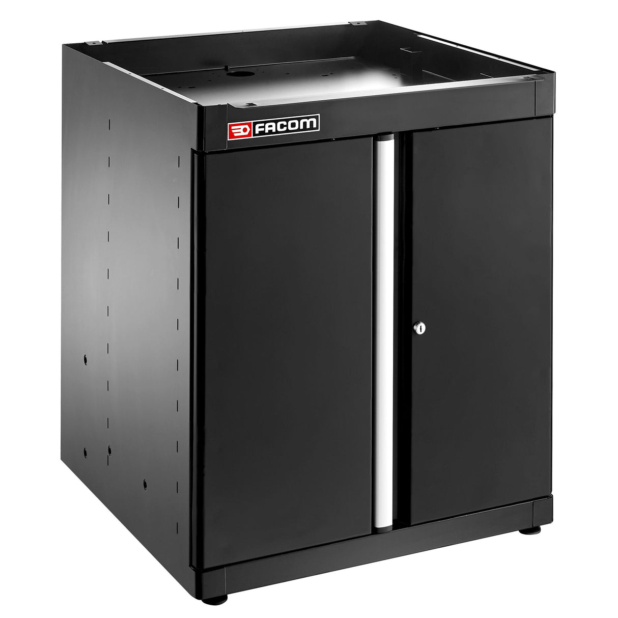 Single Base Unit, 2 Solid Doors, 1 Shelf, Black