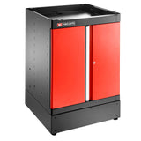 Single Base Unit, 2 Solid Doors, 1 Shelf, Red