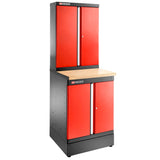 Single Base Unit, 2 Solid Doors, 1 Shelf, Red