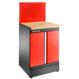 Single Base Unit, 2 Solid Doors, 1 Shelf, Red