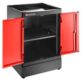 Single Base Unit, 2 Solid Doors, 1 Shelf, Red