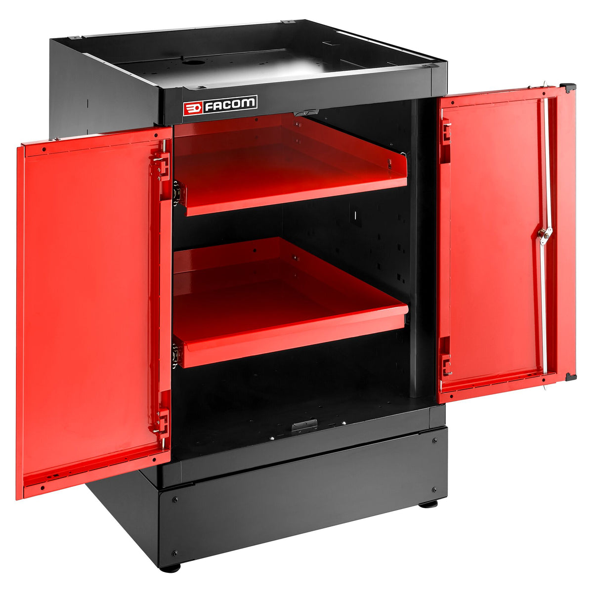 Single Base Unit, 2 Solid Doors, 1 Shelf, Red