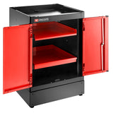 Single Base Unit, 2 Solid Doors, 1 Shelf, Red