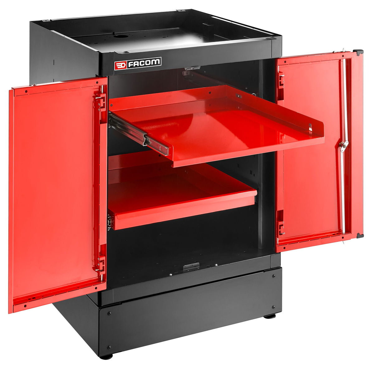 Single Base Unit, 2 Solid Doors, 1 Shelf, Red
