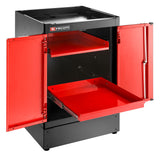 Single Base Unit, 2 Solid Doors, 1 Shelf, Red
