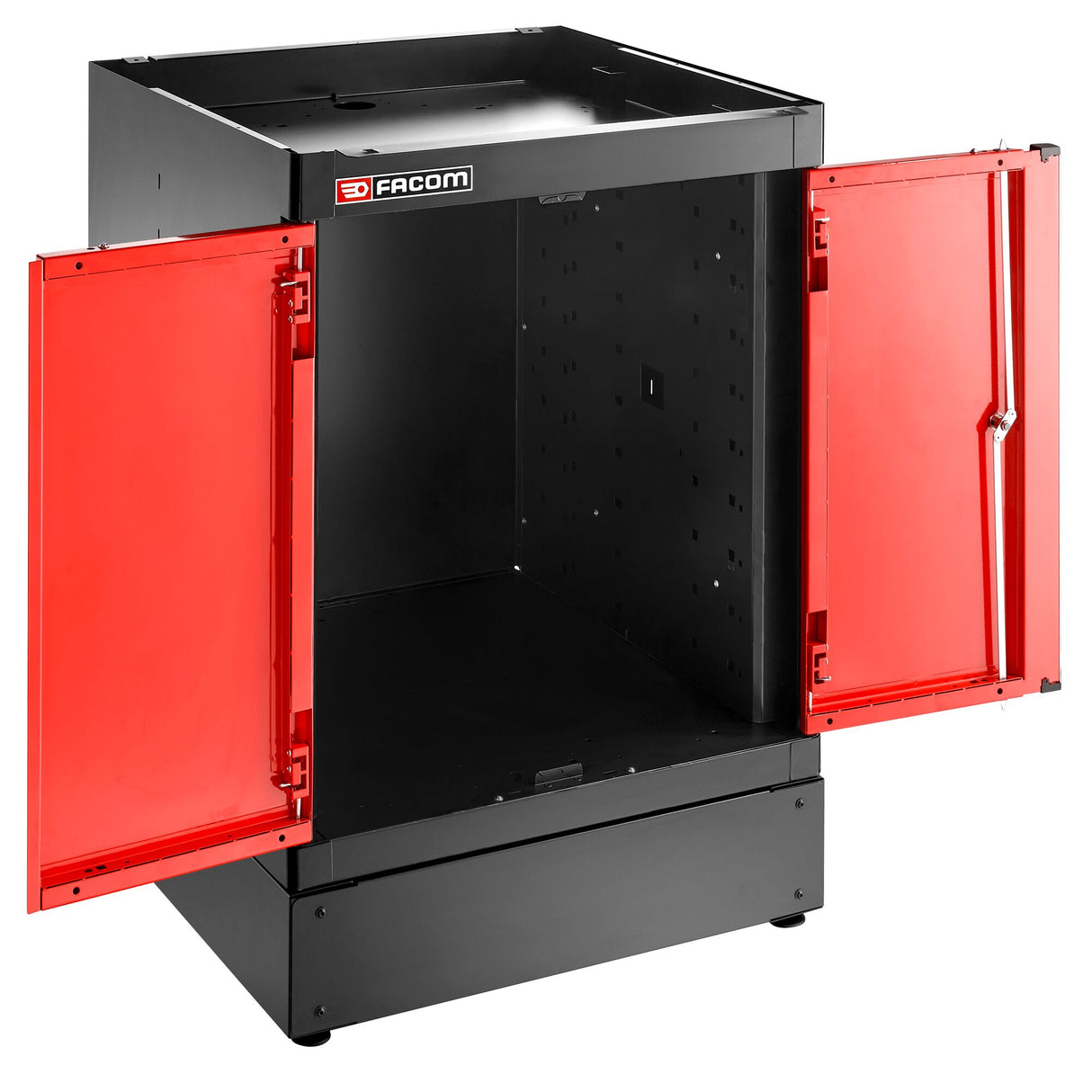 Single Base Unit, 2 Solid Doors, 1 Shelf, Red