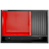 Double Top Unit With Shutter Pegboards for Vertical Storage, Red