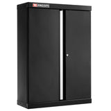 Top Unit, 2 Solid Doors, 2 Shelves, Black