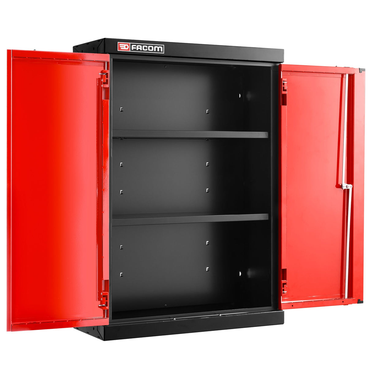 Top Unit, 2 Solid Doors, 2 Shelves, Red