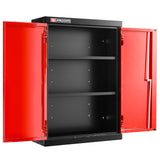 Top Unit, 2 Solid Doors, 2 Shelves, Red