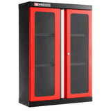 Top Unit, 2 Glazed Doors, 2 Shelves, Red
