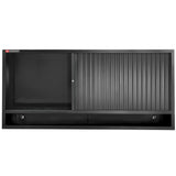 Triple Top Unit With Shutter Pegboards for Vertical Storage, Black