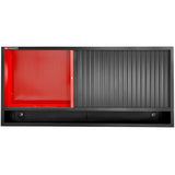 Triple Top Unit With Shutter Pegboards for Vertical Storage, Red