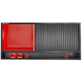 Triple Top Unit With Shutter Pegboards for Vertical Storage, Red