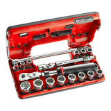3/8 in. DBOX Extendable Pear Head Push-Lock Ratchet & Socket Set (18 pc.)