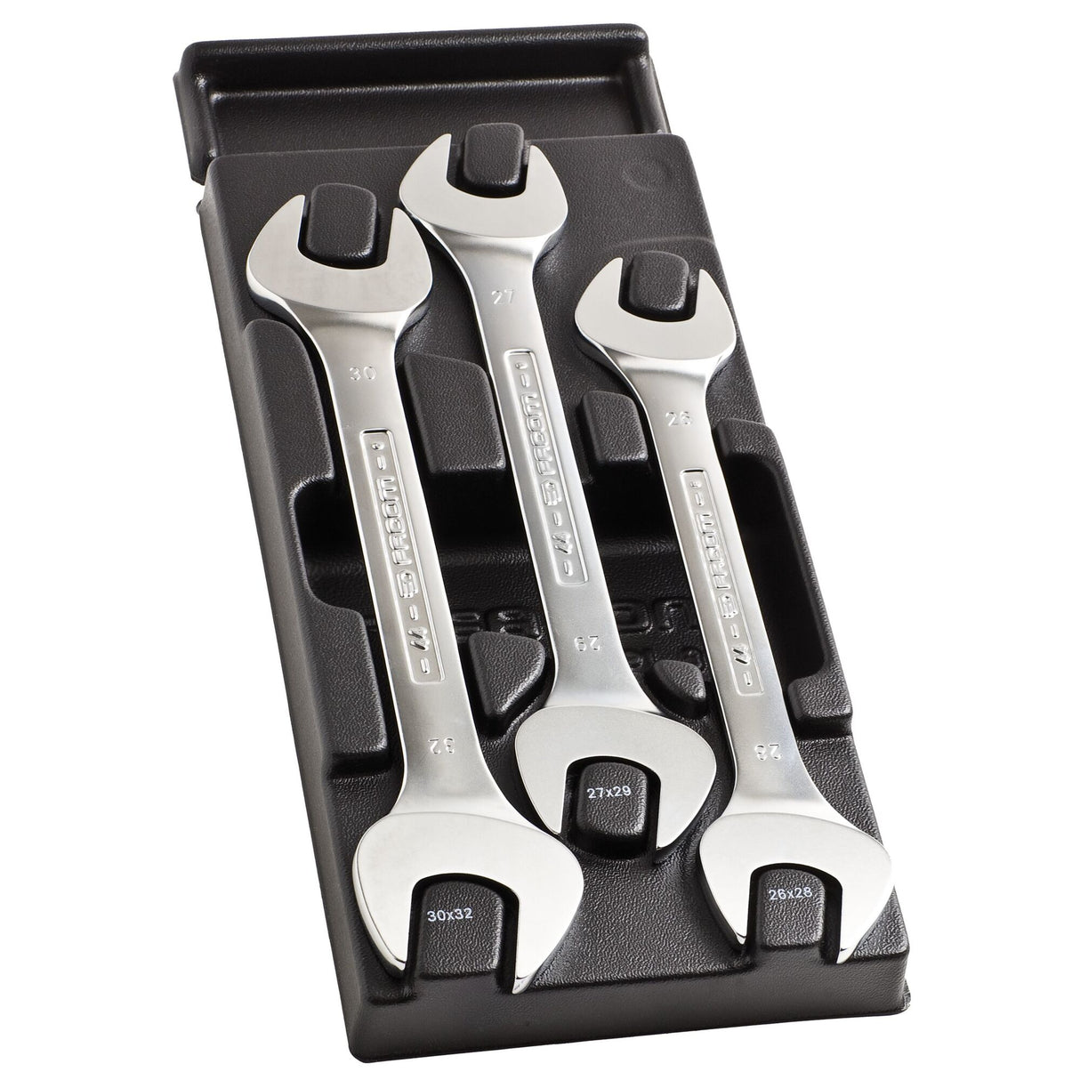 DOUBLE OPEN END WRENCHES - 44 - 15 Deg Offset - Plastic Tray - 3 pc.