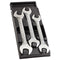 [MOD.44-2] DOUBLE OPEN END WRENCHES - 44 - 15 Deg Offset - Plastic Tray - 3 pc.