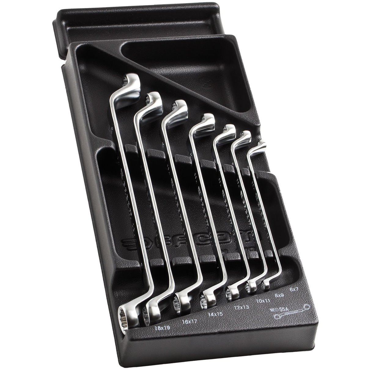 DEEP OFFSET RING WRENCHES - 55A - 12 Points - Plastic Tray - 7 pc.