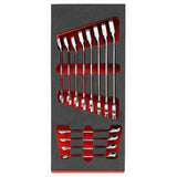 RATCHET COMBINATION WRENCHES - 467 - 15 Deg Angled - Foam Tray - 12 pc.