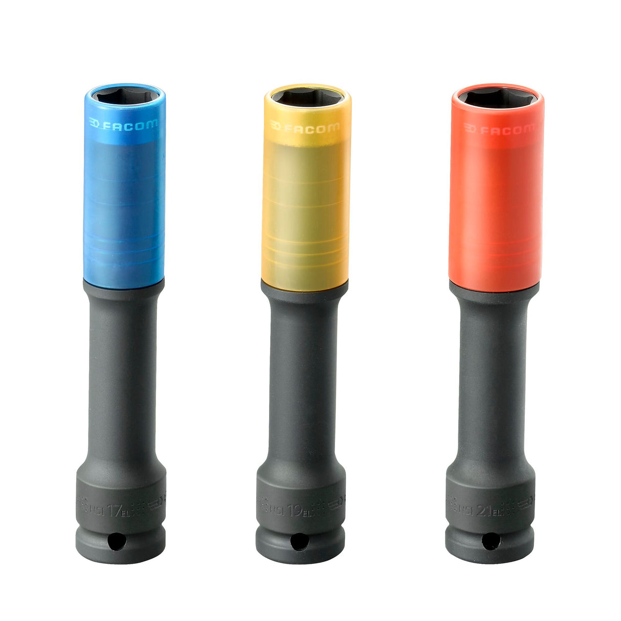 17 - 19 - 21 mm Reinforced Extra Long Impact Sockets Set (3 pc.)