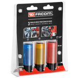 1/2 in. Drive Reinforced Long Impact Socket Set, 17 - 19 - 21 mm (3 pc.)